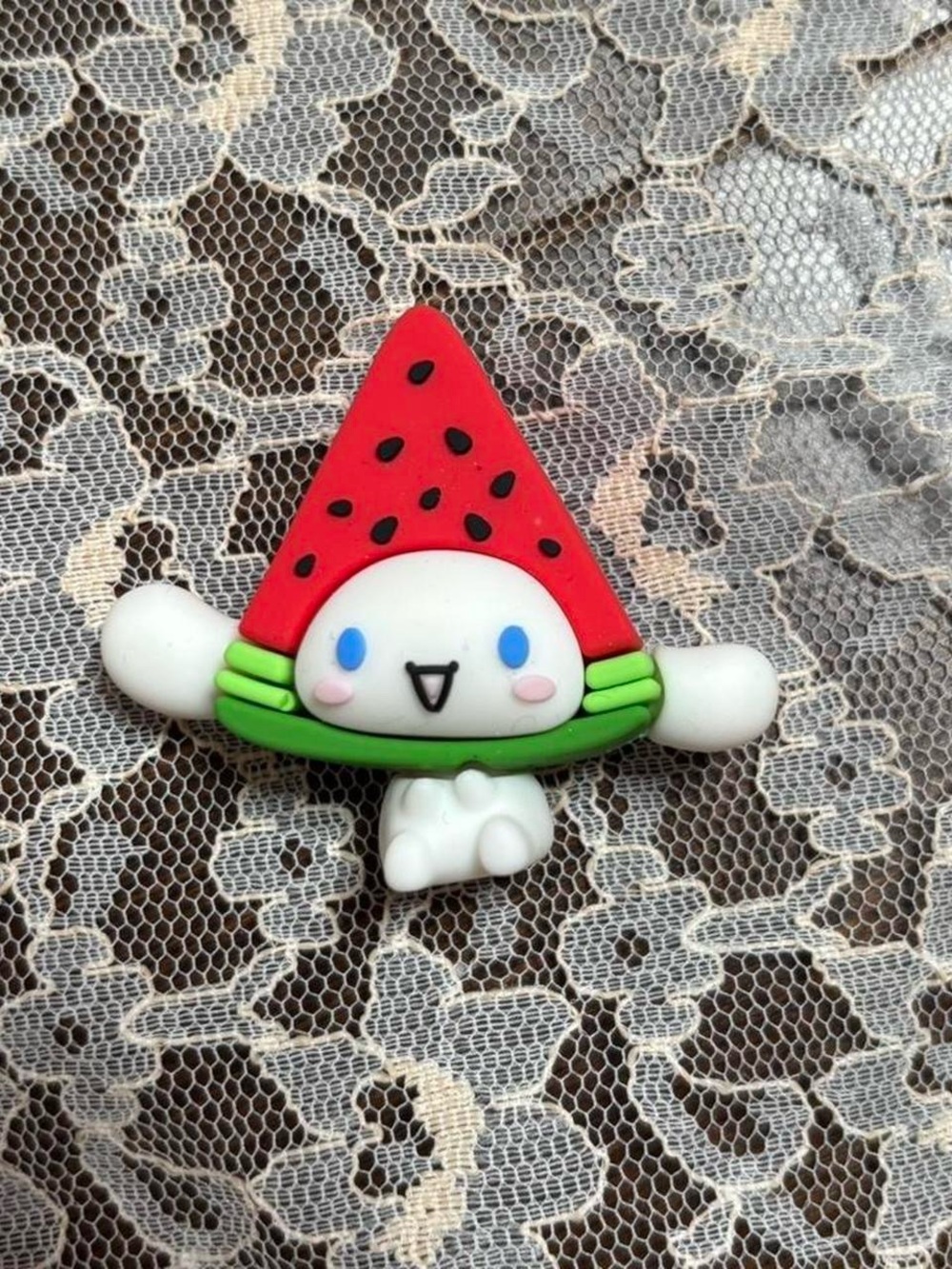 Cute Watermelon Character Pin – Red & Green